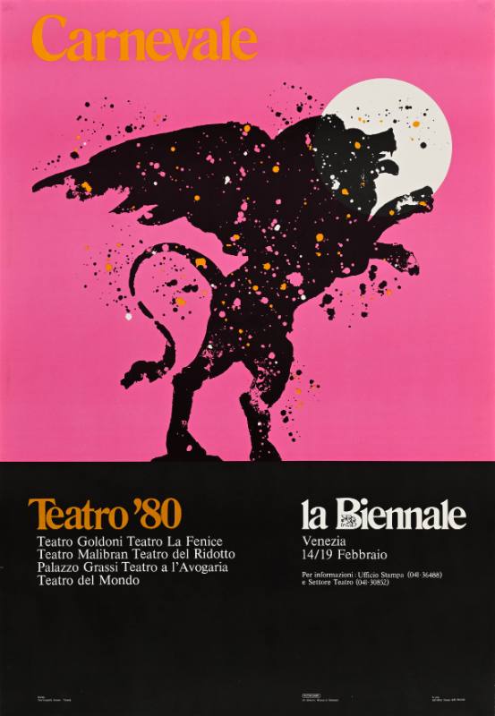 A poster of a lion with wings made out of splatterpaint