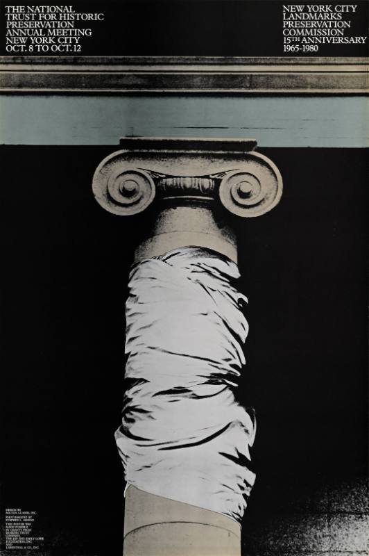 A poster of an ornate column wrapped in bandages