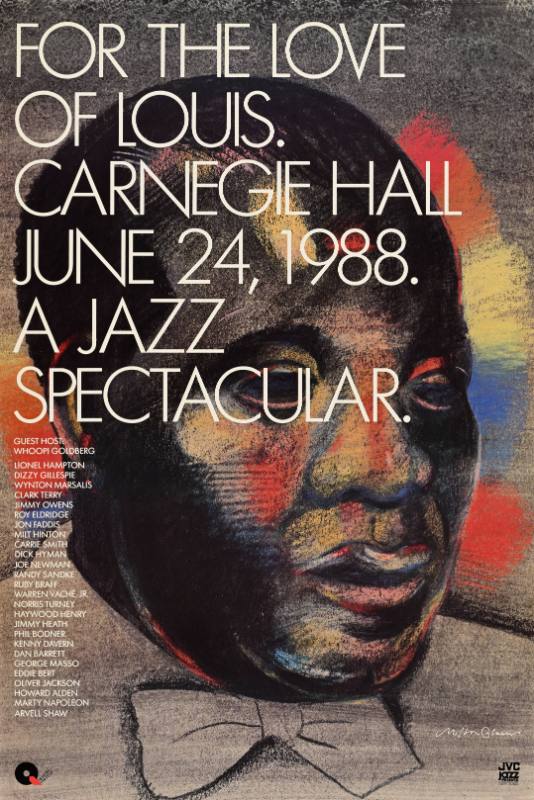 A poster of a Black man made out of colorful lines