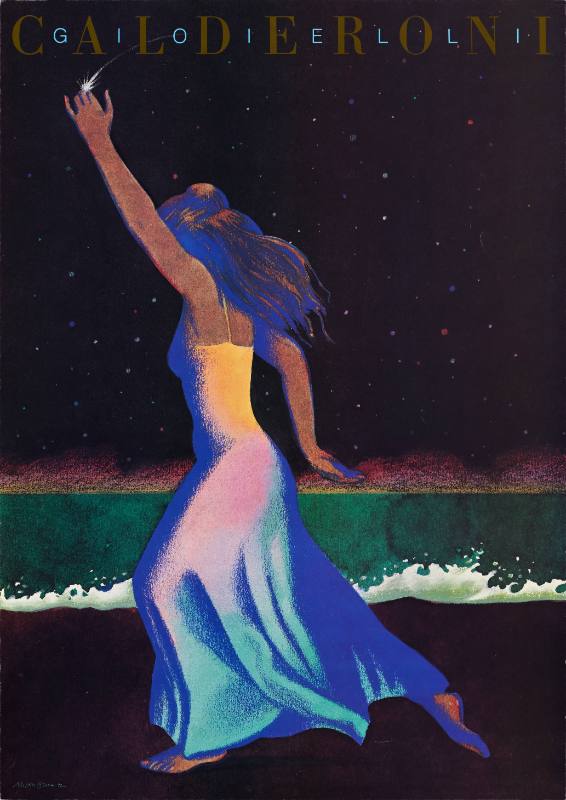 A poster of a woman dancing at night