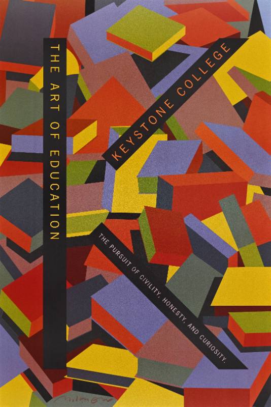 A poster of colorful geometric shapes