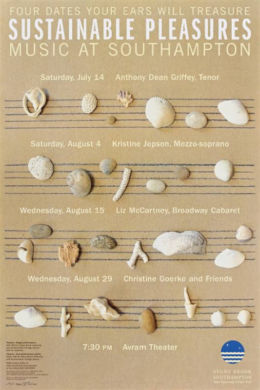 A poster of shells on a piece of sheet music