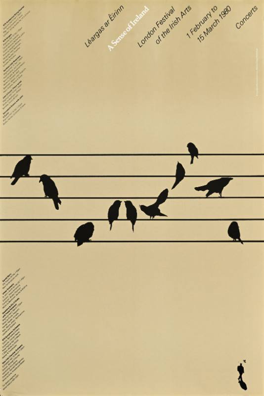 A poster of birds on a wire
