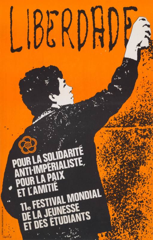 A poster of a young man spray painting 