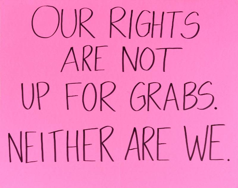 A pink text based poster