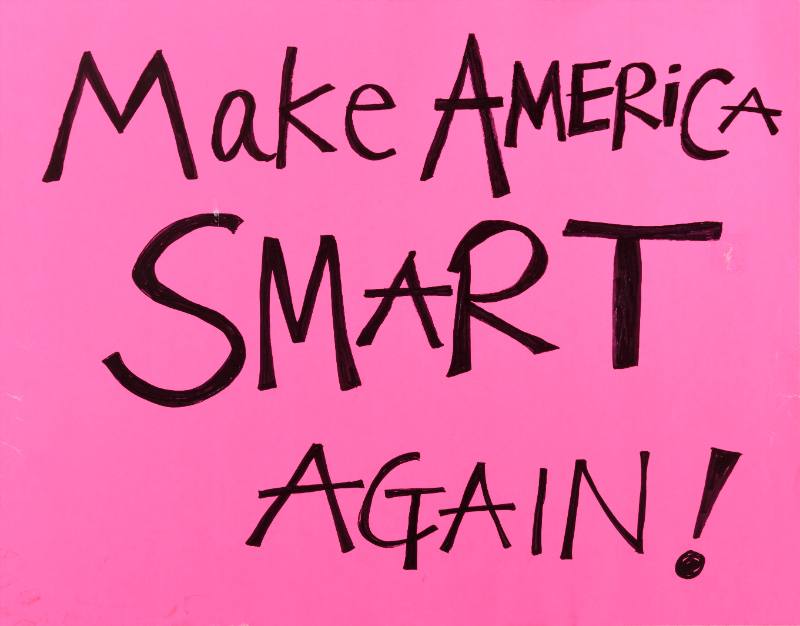 A pink text based poster