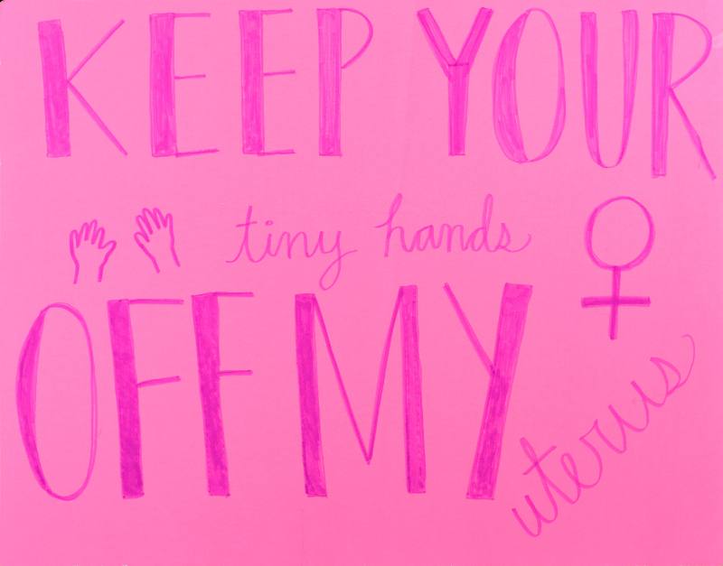 A pink text based poster