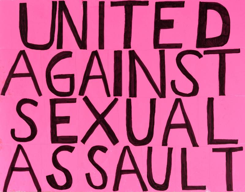 A pink text based poster