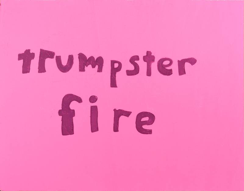 A pink text based poster