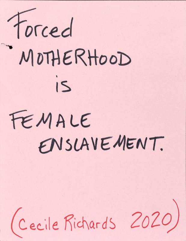 A pink text based poster