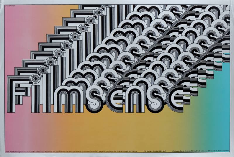 A poster featuring graphic text overlapping each other reading 