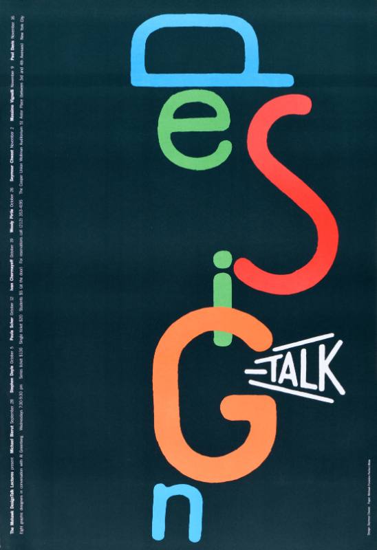 A colorful typographical poster using the letters in the word, 