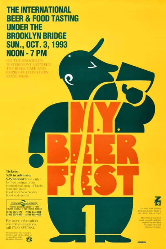A poster of a man in a baseball cap drinking, showing the beer going down its throat.