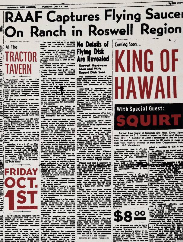 A poster of newspaper articles.