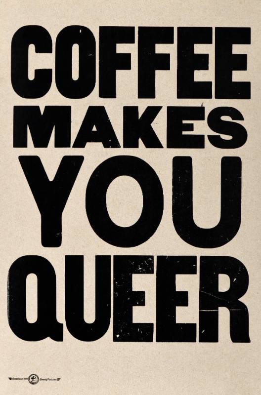 A poster of a beige board with an overlay of bold black texts.