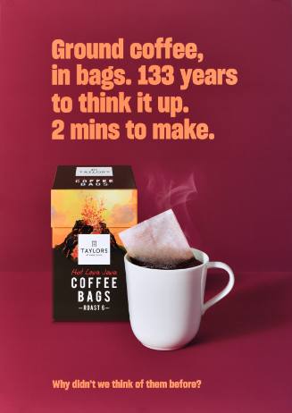 Ground Coffee, In Bags/133 Years to Think Up/2 Mins to Make