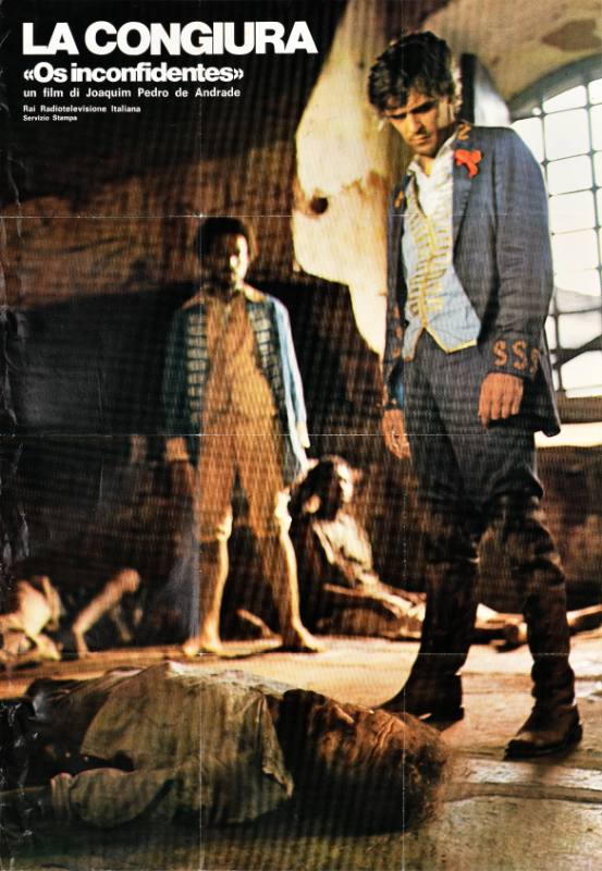 A poster of two men in military clothing looking down at at dead body.